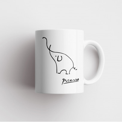 Picasso's Elephant Sketch Mug